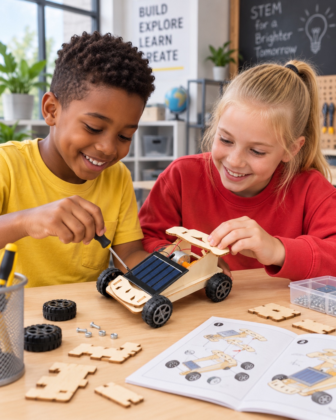 Wooden solar car